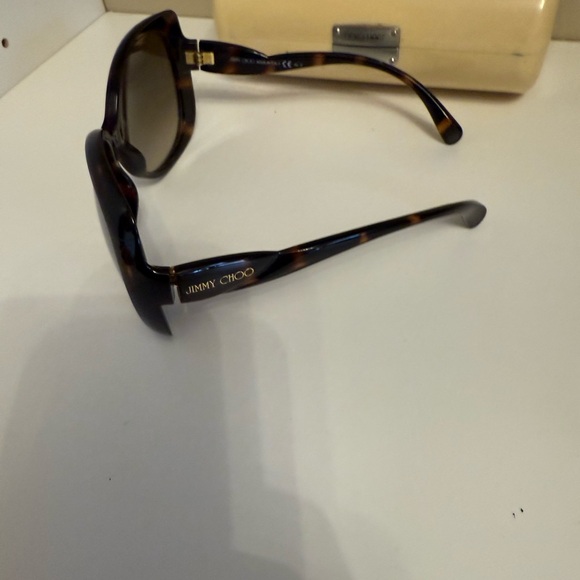 Jimmy Choo Brown Tortoise Sunglasses - Picture 1 of 2